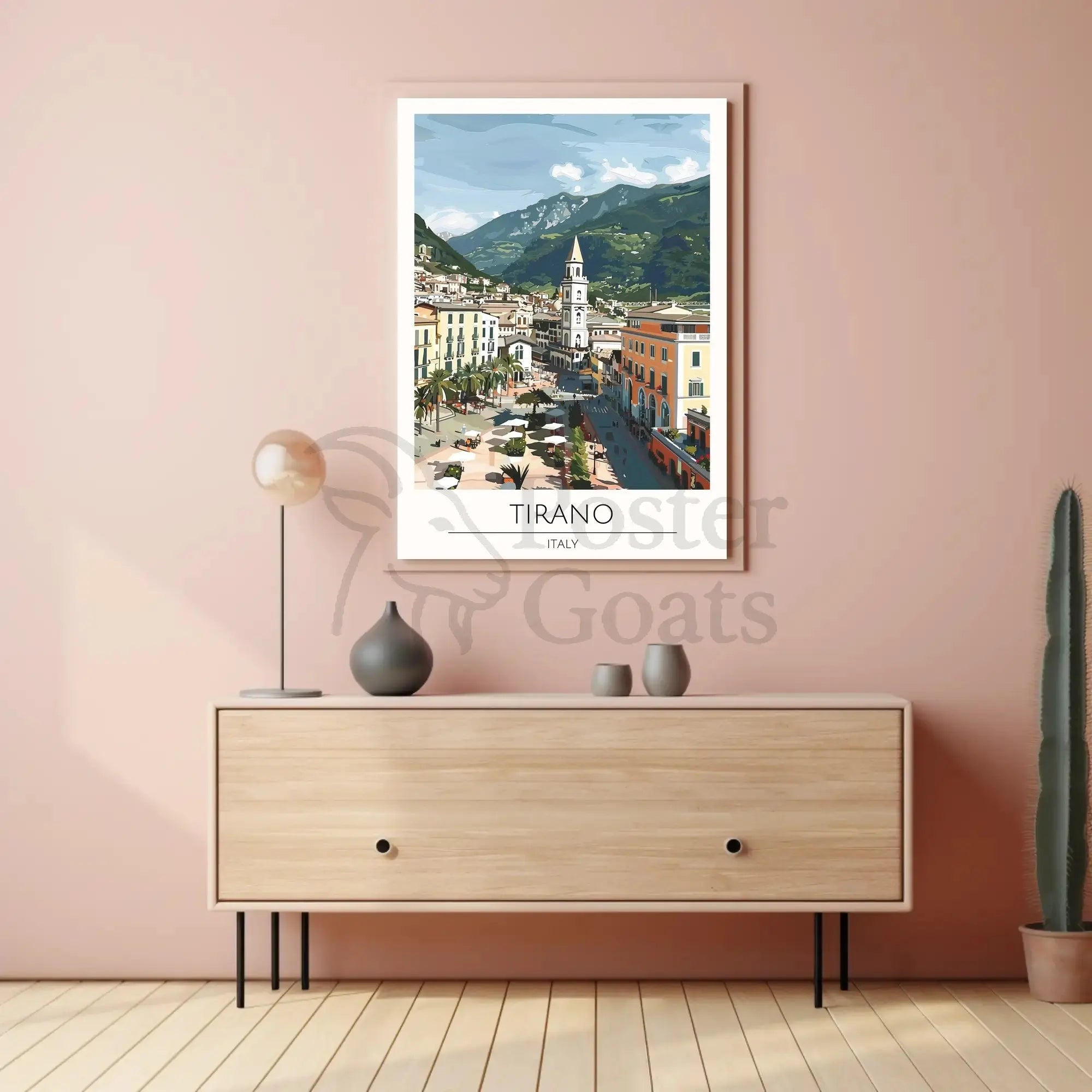 Tirano Town Travel Poster Depicting Italian Culture and Scenery PosterGoat