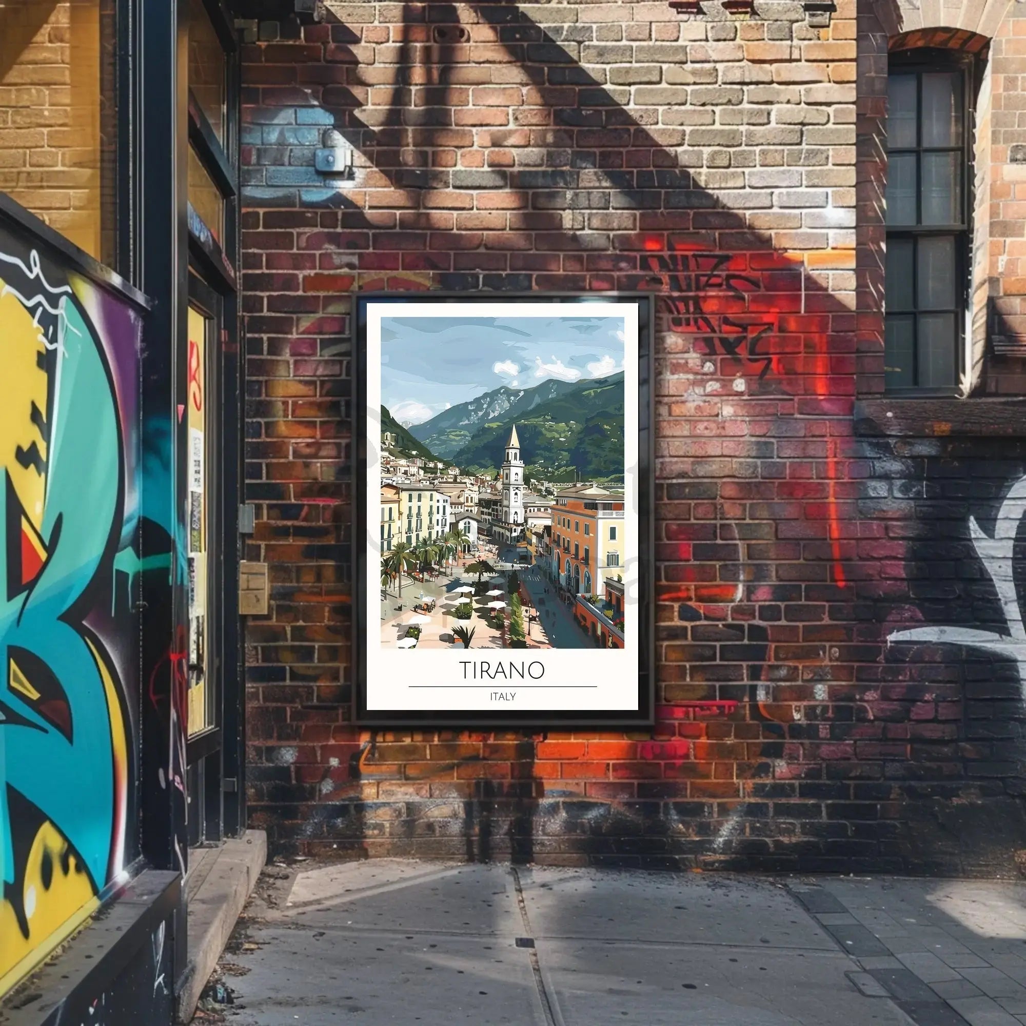 Tirano Town Travel Poster Depicting Italian Culture and Scenery PosterGoat
