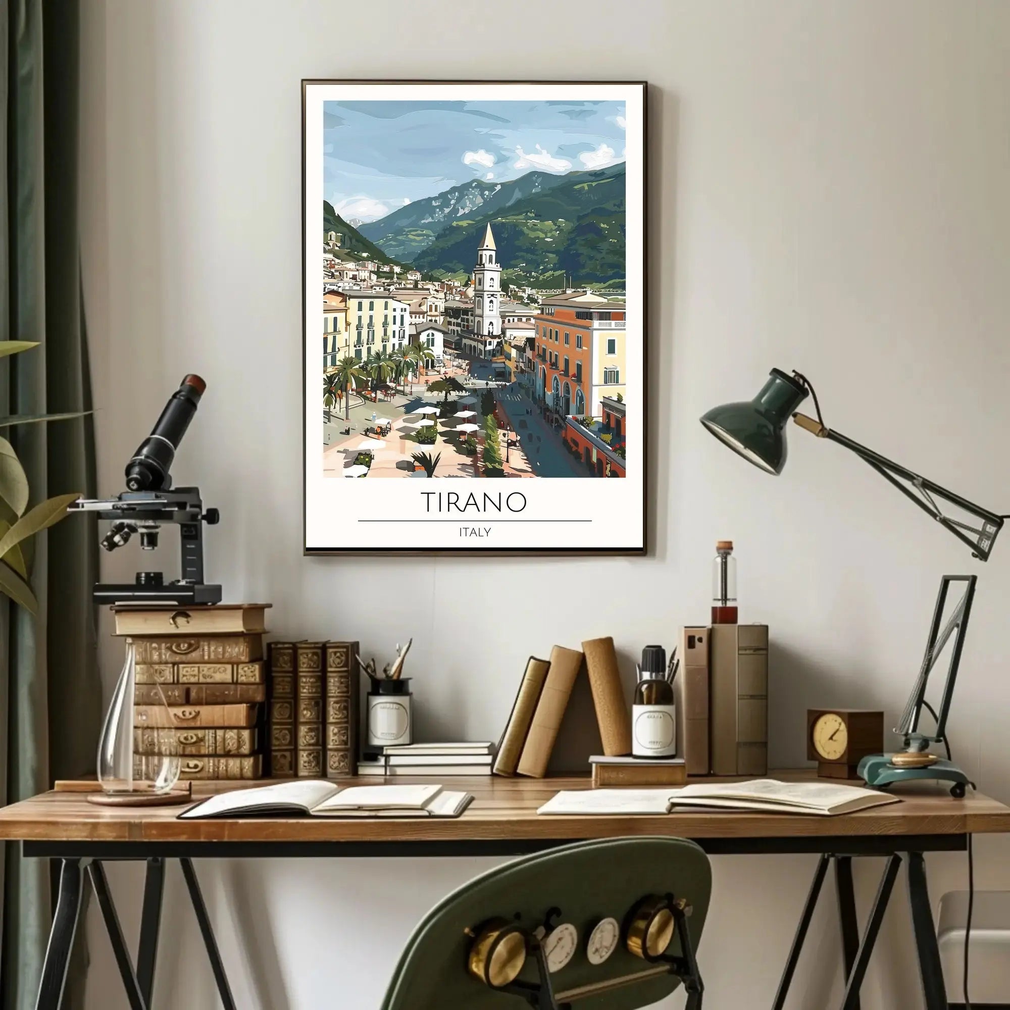 Tirano Town Travel Poster Depicting Italian Culture and Scenery PosterGoat