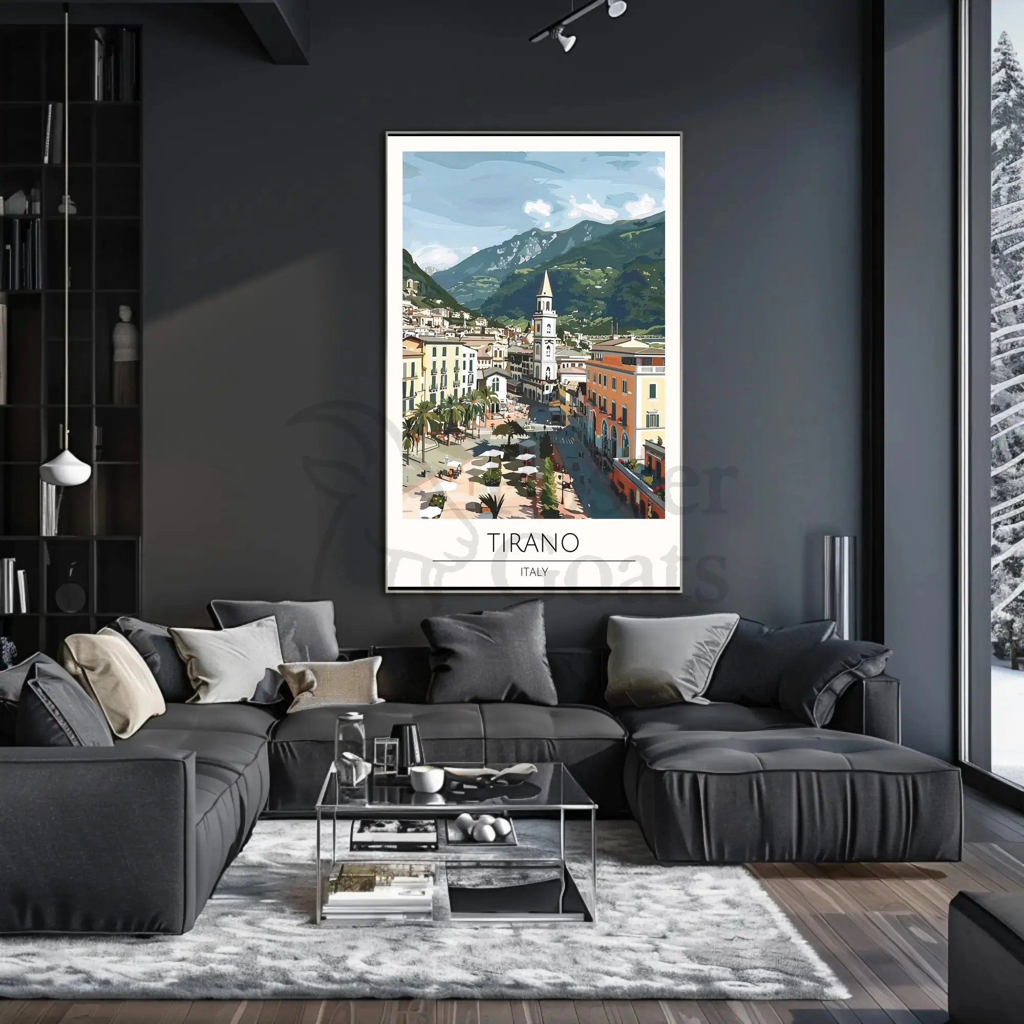 Tirano Town Travel Poster Depicting Italian Culture and Scenery PosterGoat