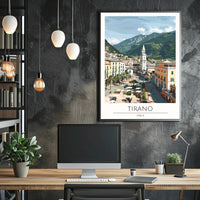 Tirano Town Travel Poster Depicting Italian Culture and Scenery PosterGoat