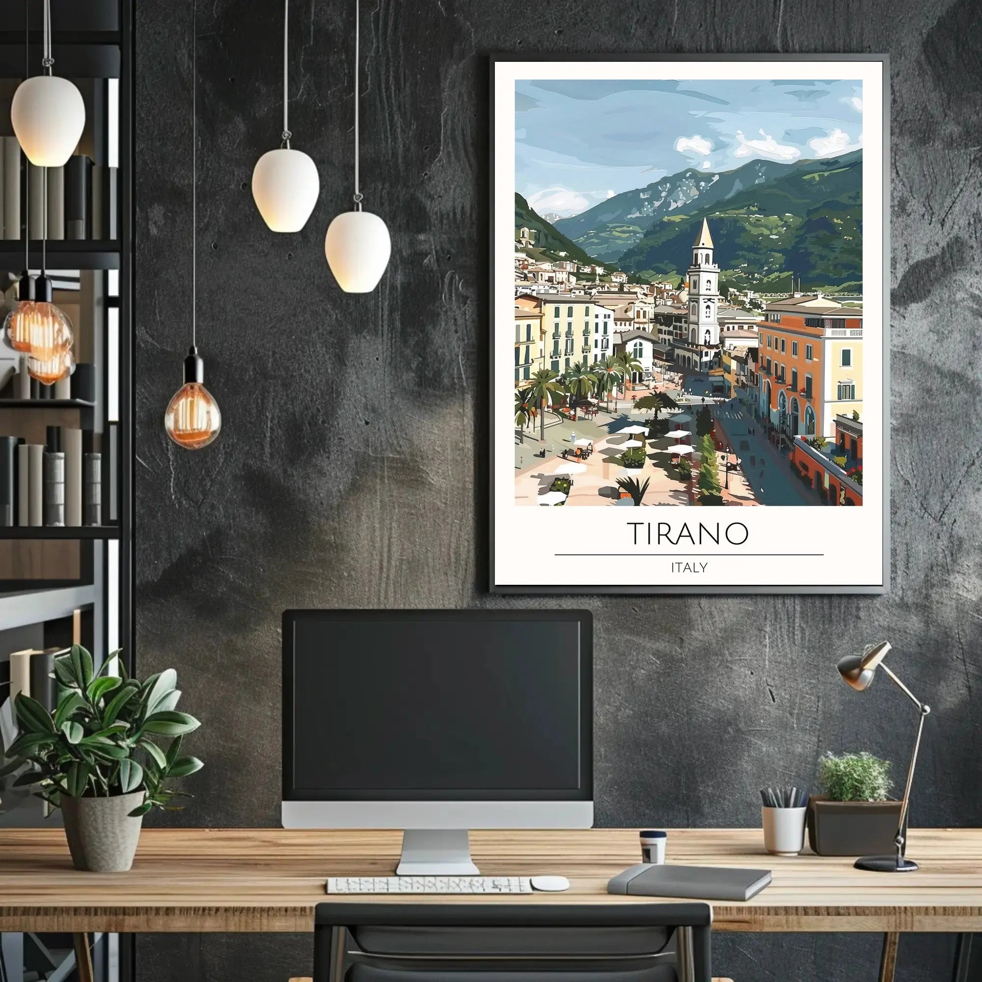 Tirano Town Travel Poster Depicting Italian Culture and Scenery PosterGoat