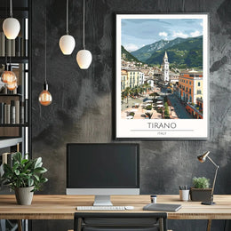 Tirano Town Travel Poster Depicting Italian Culture and Scenery PosterGoat