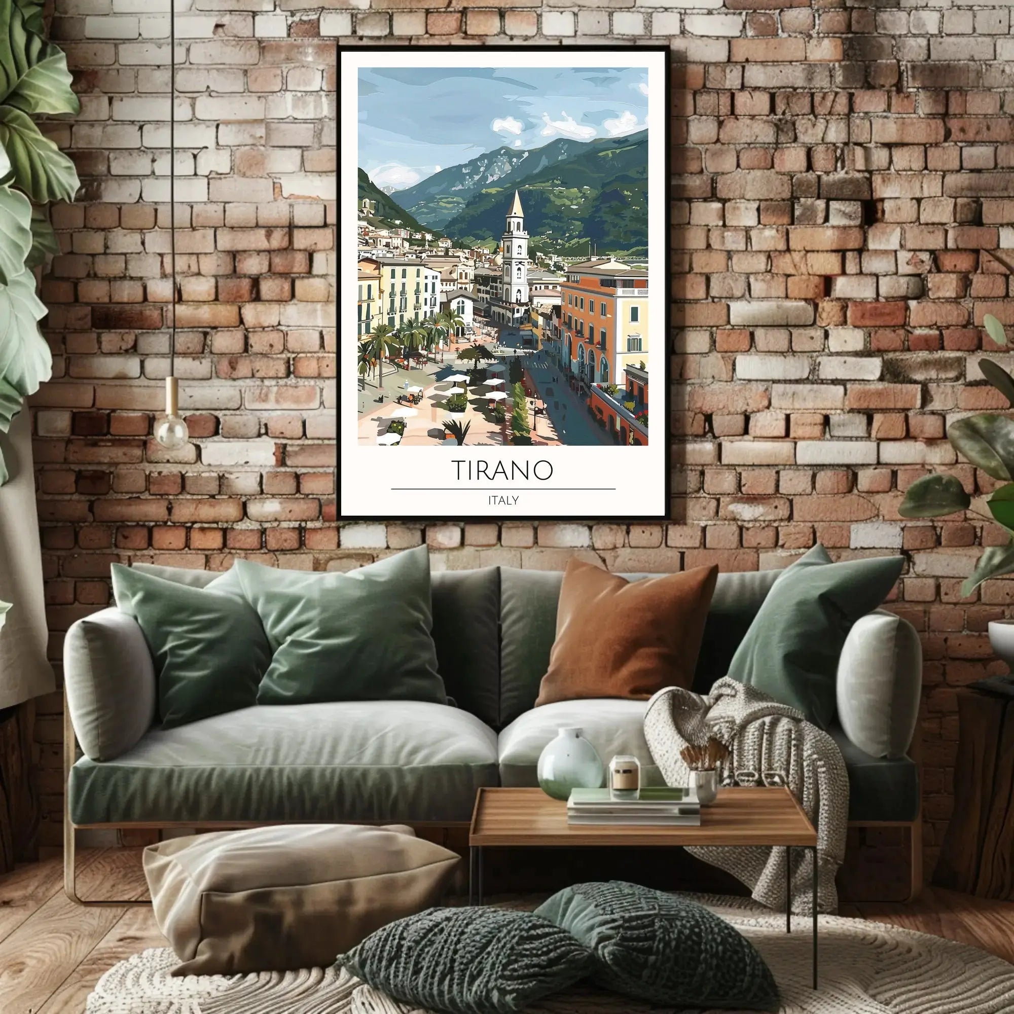 Tirano Town Travel Poster Depicting Italian Culture and Scenery PosterGoat