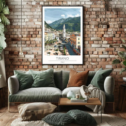 Tirano Town Travel Poster Depicting Italian Culture and Scenery PosterGoat