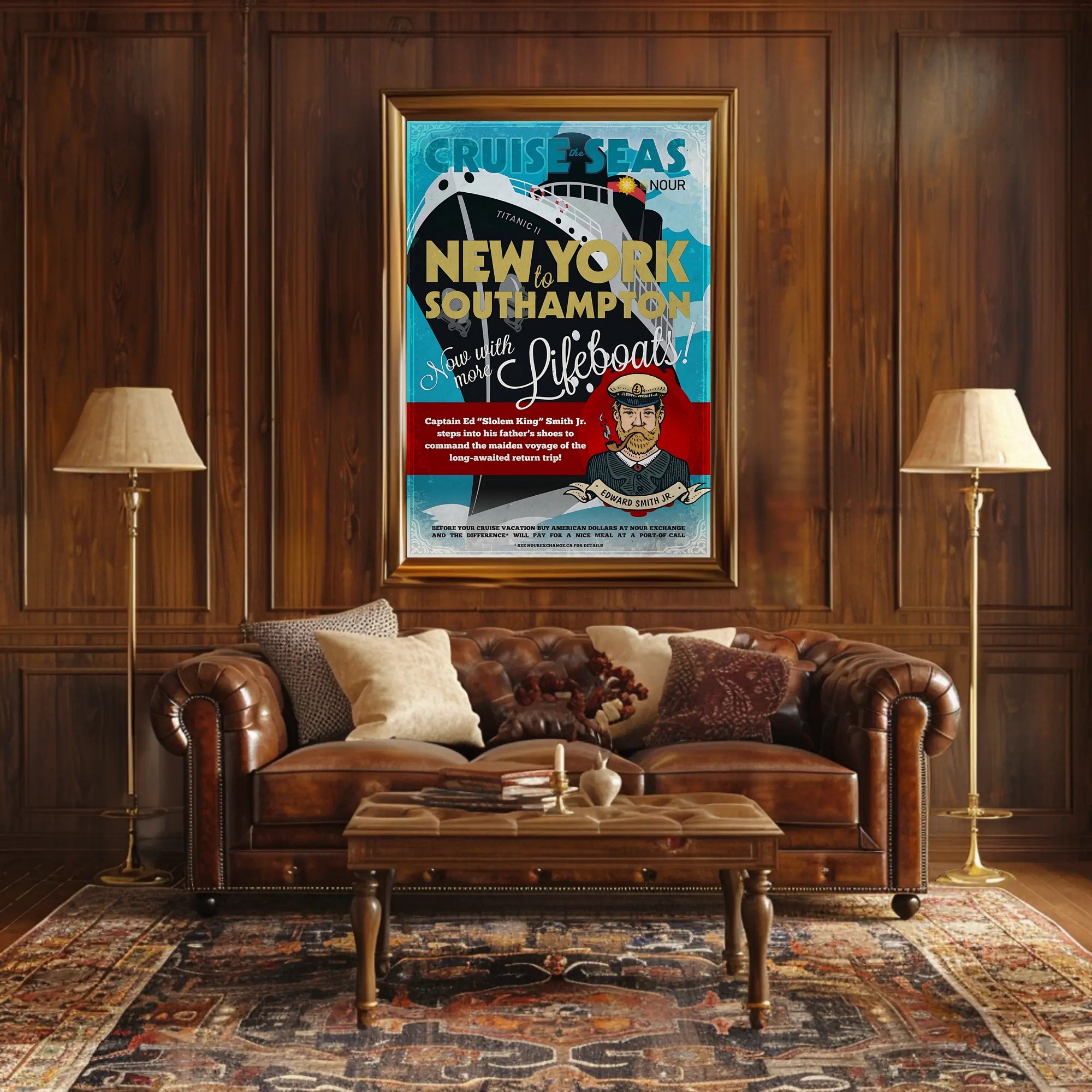 Titanic II Nautical Voyage Retro Travel Poster PosterGoat