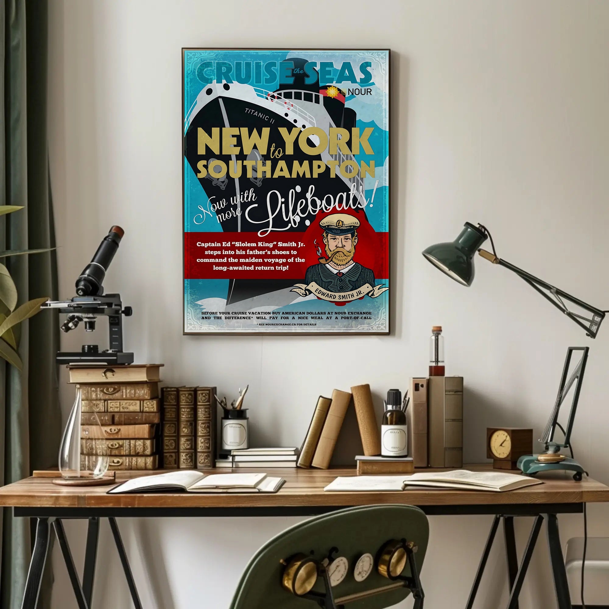Titanic II Nautical Voyage Retro Travel Poster PosterGoat