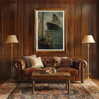 Titanic Surreal Sphynx Cat Maritime History Poster PosterGoat