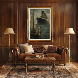 Titanic Surreal Sphynx Cat Maritime History Poster PosterGoat