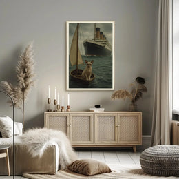 Titanic Surreal Sphynx Cat Maritime History Poster PosterGoat