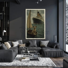 Titanic Surreal Sphynx Cat Maritime History Poster PosterGoat