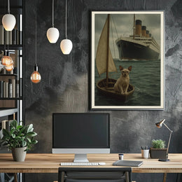 Titanic Surreal Sphynx Cat Maritime History Poster PosterGoat