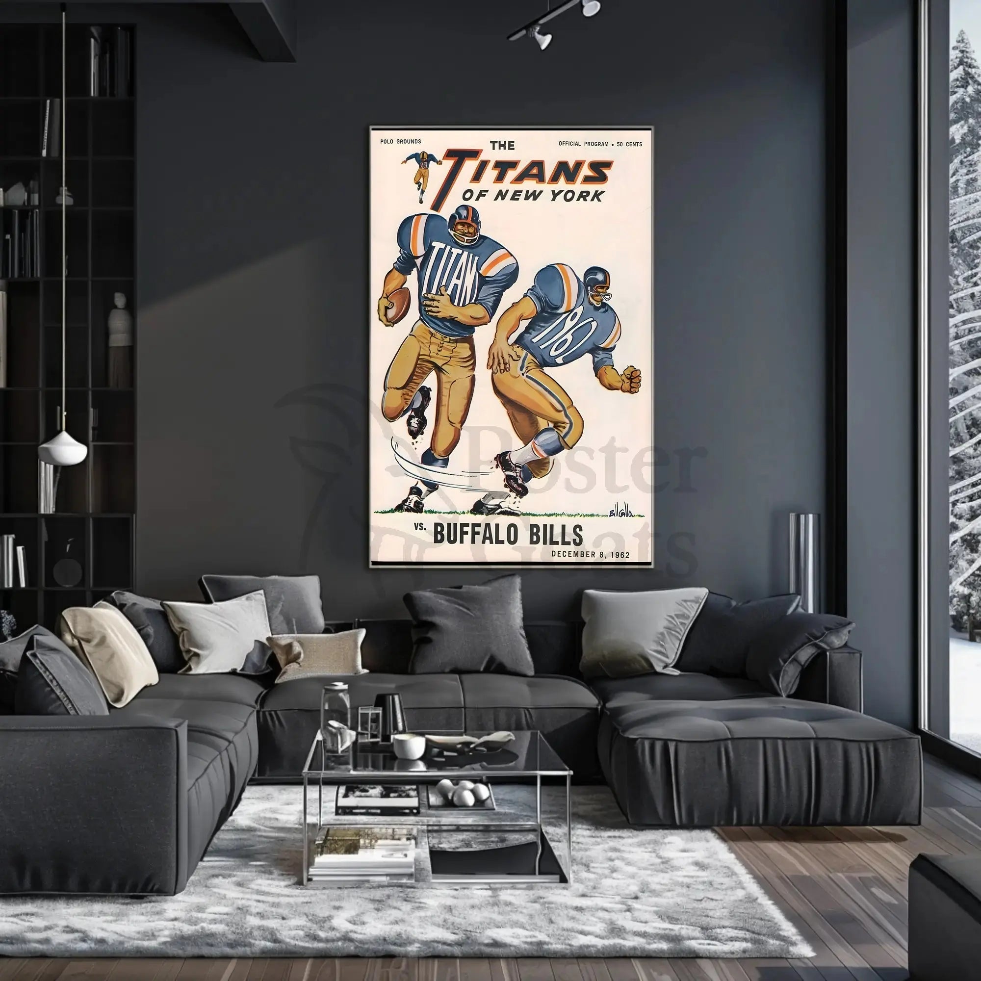Titans vs Bills 1962 Retro Sports Poster PosterGoat