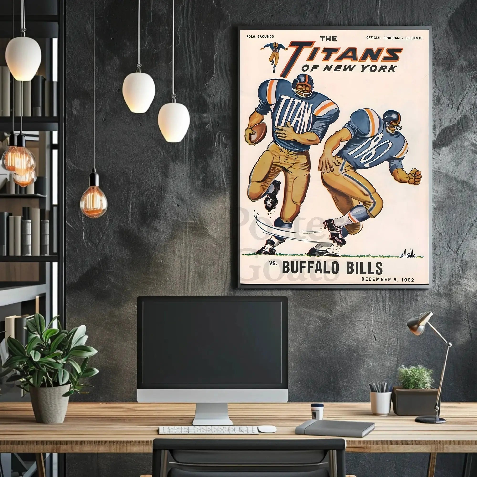 Titans vs Bills 1962 Retro Sports Poster PosterGoat