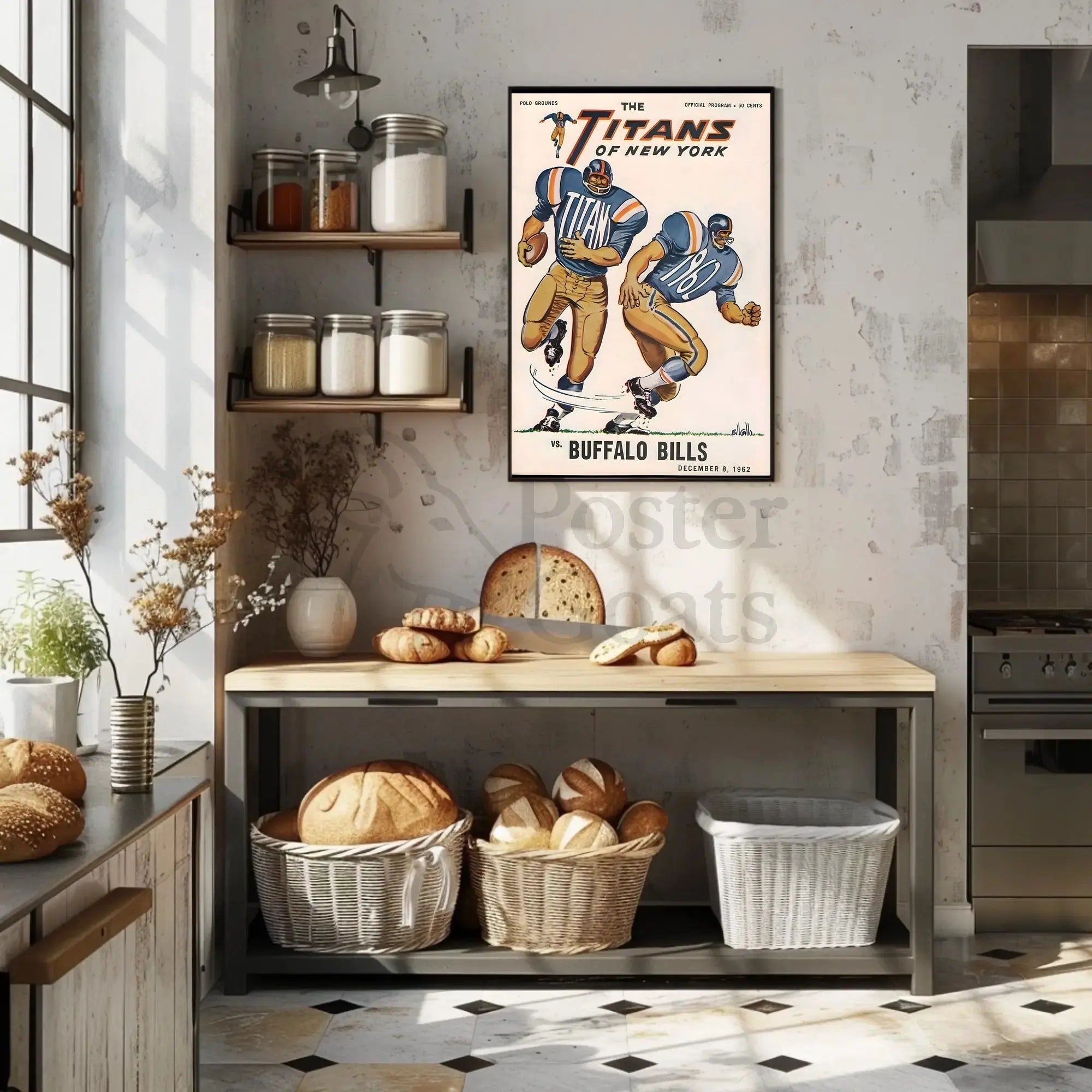 Titans vs Bills 1962 Retro Sports Poster PosterGoat