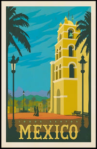 Todos Santos Vintage Travel Mexico Scenic Artwork Travel Poster PosterGoat