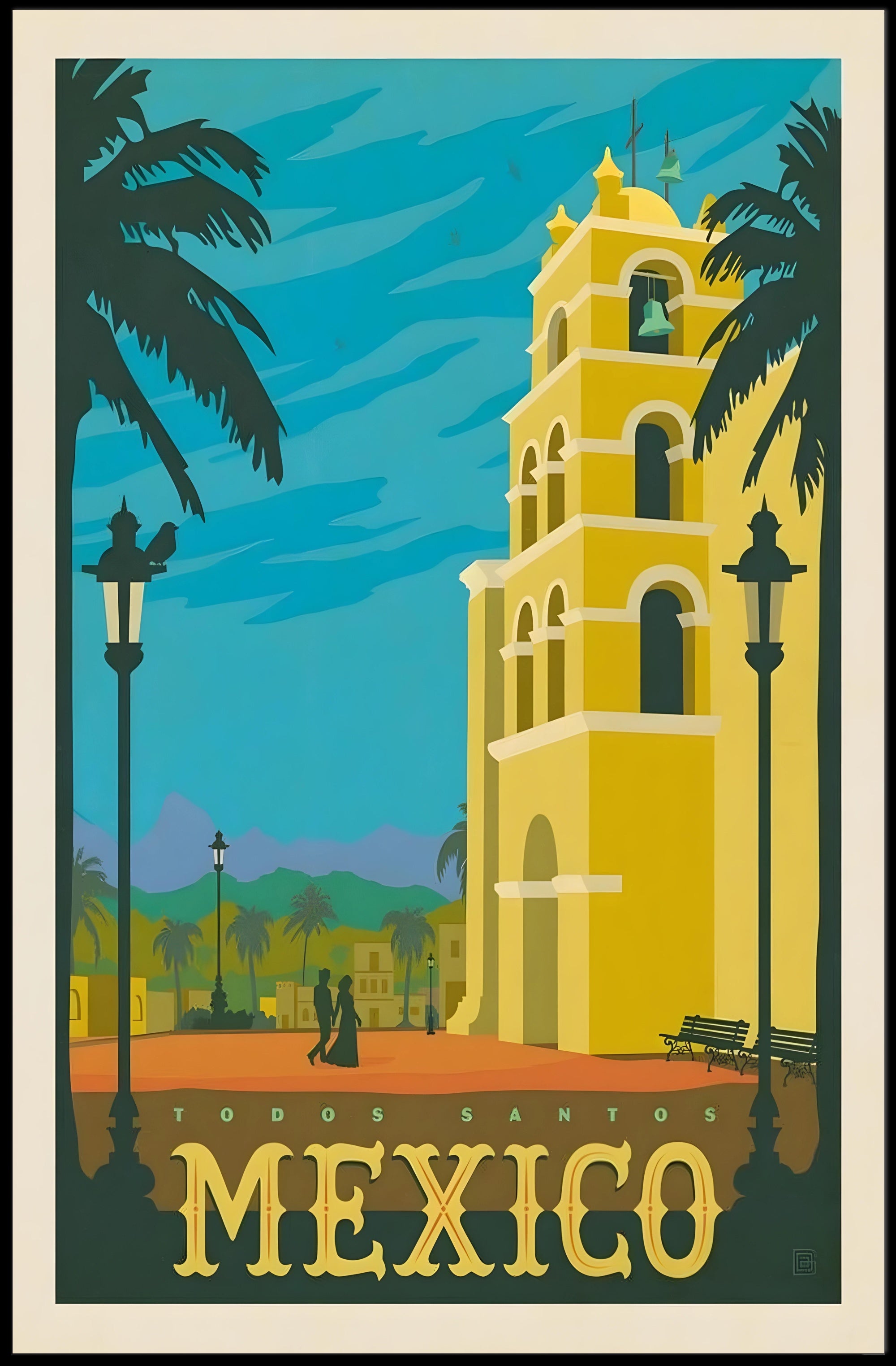 Todos Santos Vintage Travel Mexico Scenic Artwork Travel Poster PosterGoat