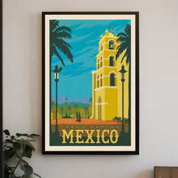 Todos Santos Vintage Travel Mexico Scenic Artwork Travel Poster PosterGoat
