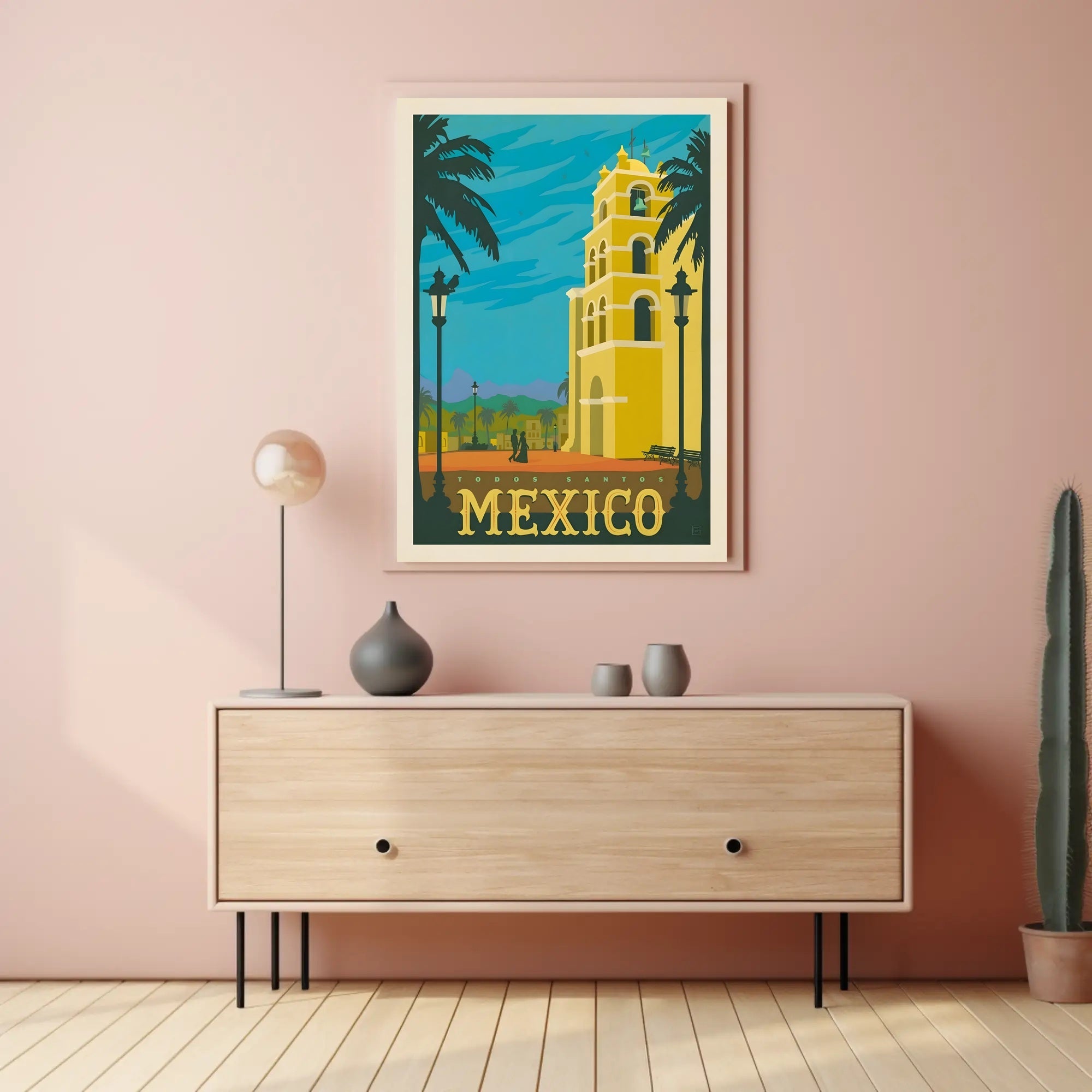 Todos Santos Vintage Travel Mexico Scenic Artwork Travel Poster PosterGoat