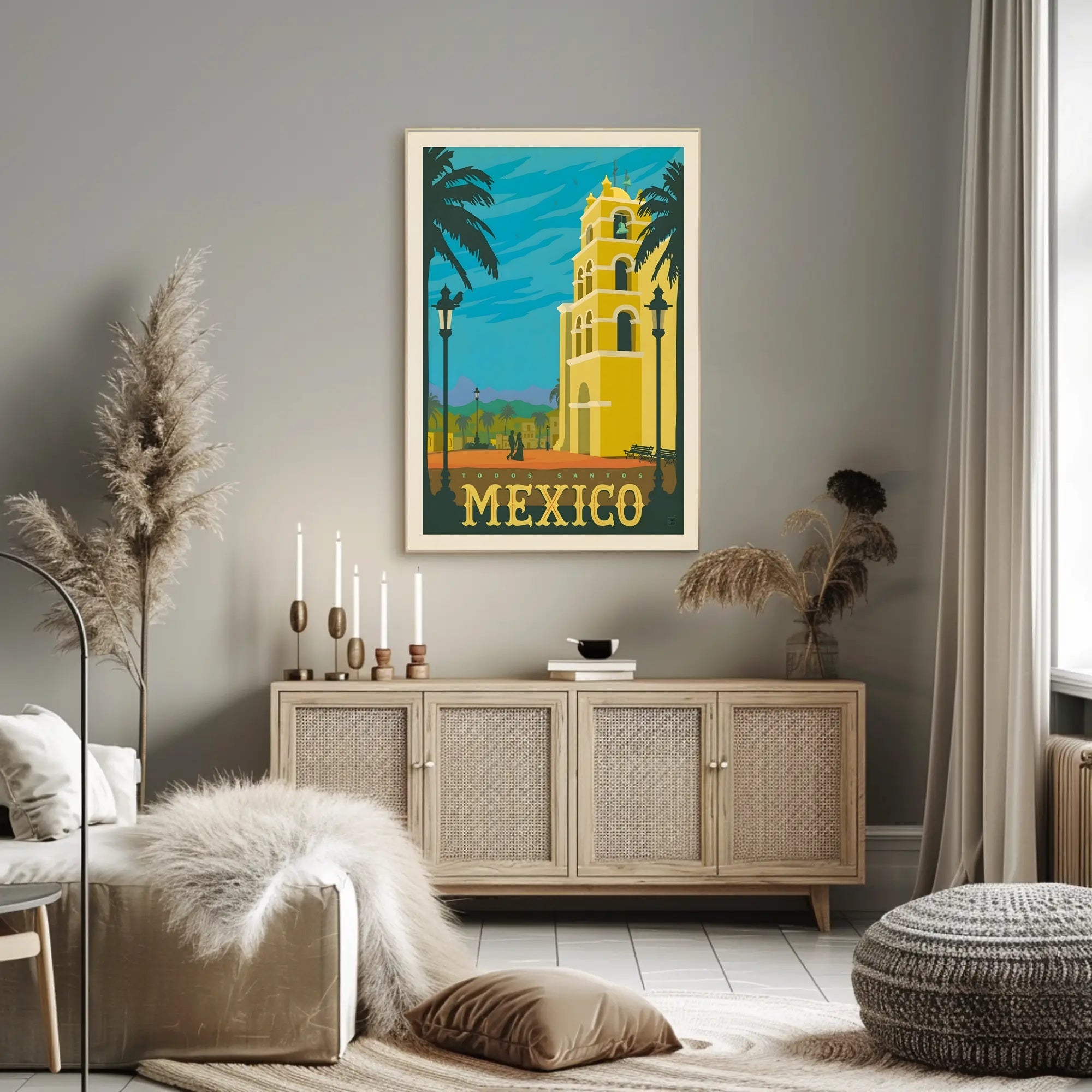 Todos Santos Vintage Travel Mexico Scenic Artwork Travel Poster PosterGoat