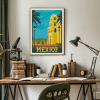 Todos Santos Vintage Travel Mexico Scenic Artwork Travel Poster PosterGoat