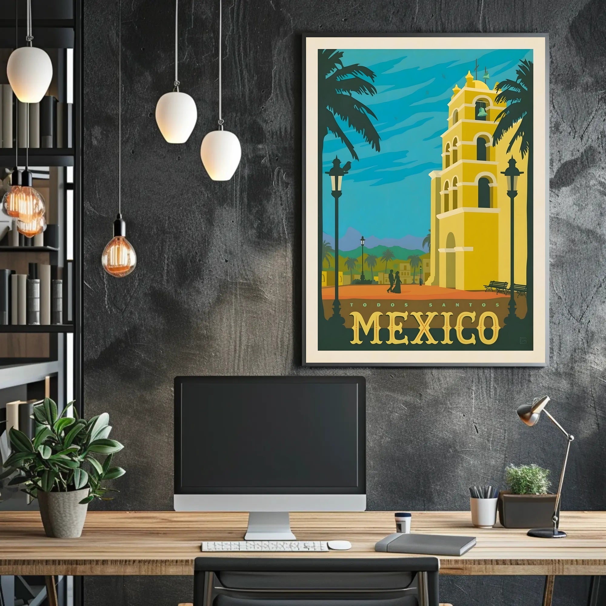 Todos Santos Vintage Travel Mexico Scenic Artwork Travel Poster PosterGoat