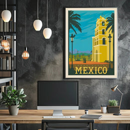 Todos Santos Vintage Travel Mexico Scenic Artwork Travel Poster PosterGoat