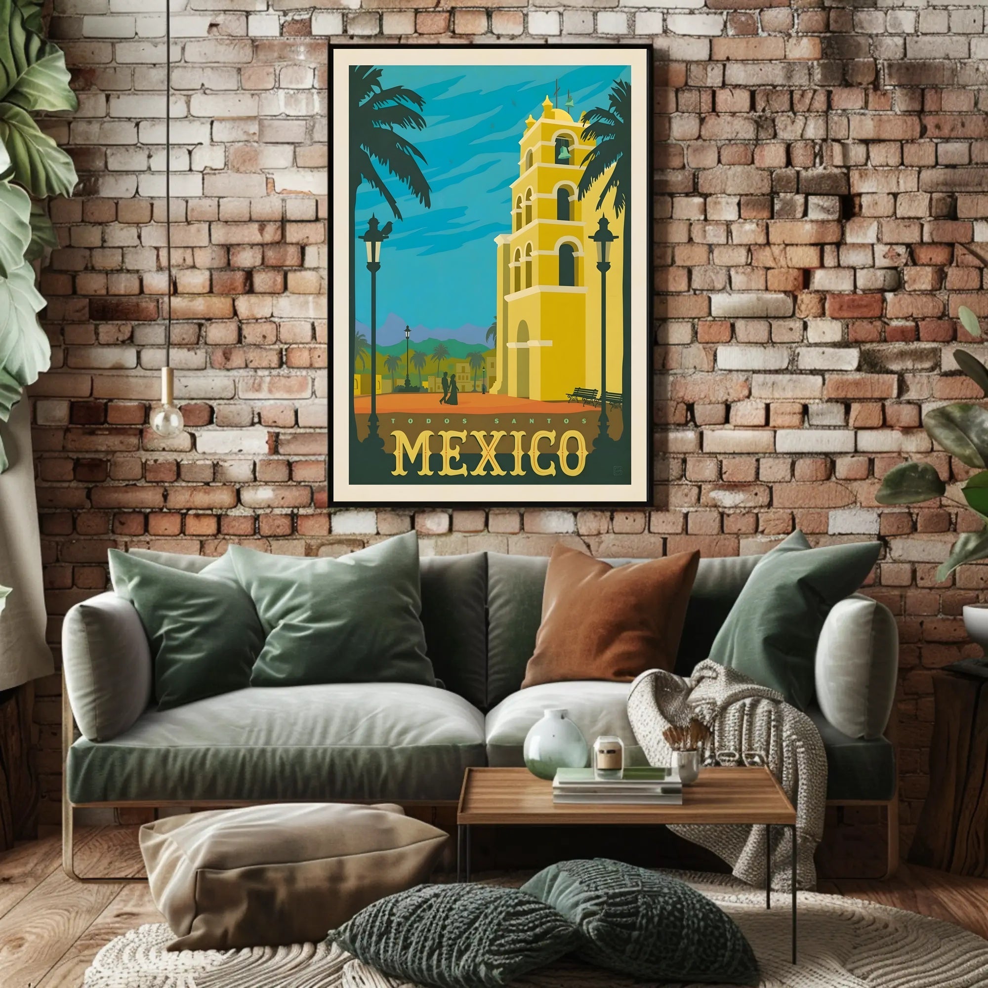 Todos Santos Vintage Travel Mexico Scenic Artwork Travel Poster PosterGoat