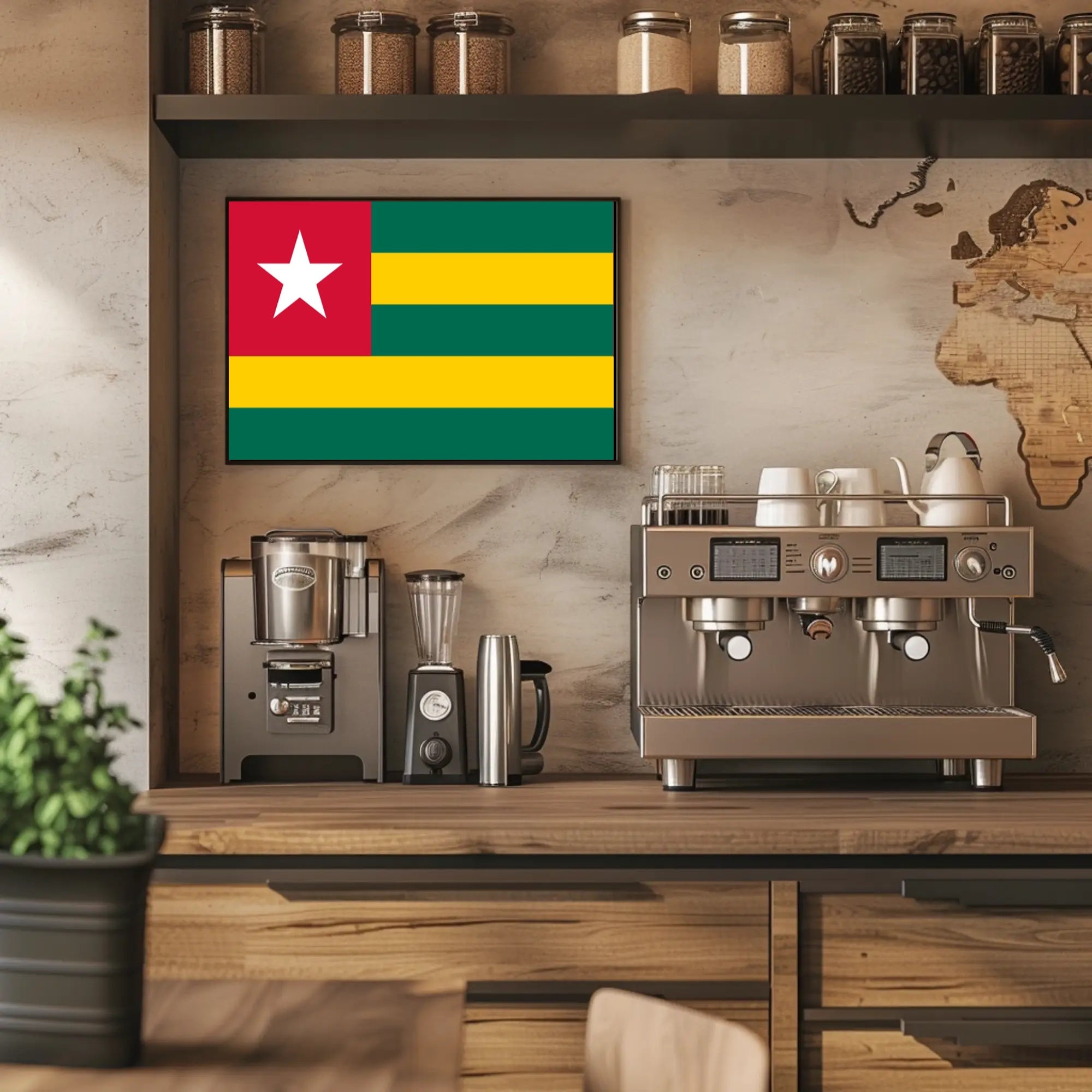 Togo Flag Design for Country Flag Poster PosterGoat