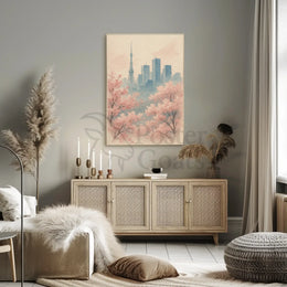 Tokyo Cherry Blossoms Watercolor Travel Poster PosterGoat