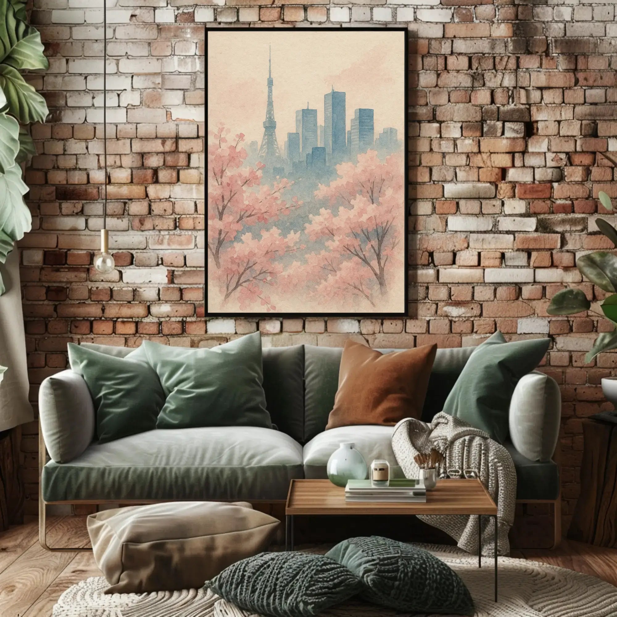 Tokyo Cherry Blossoms Watercolor Travel Poster PosterGoat
