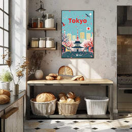 Tokyo Cityscape Travel Poster PosterGoat