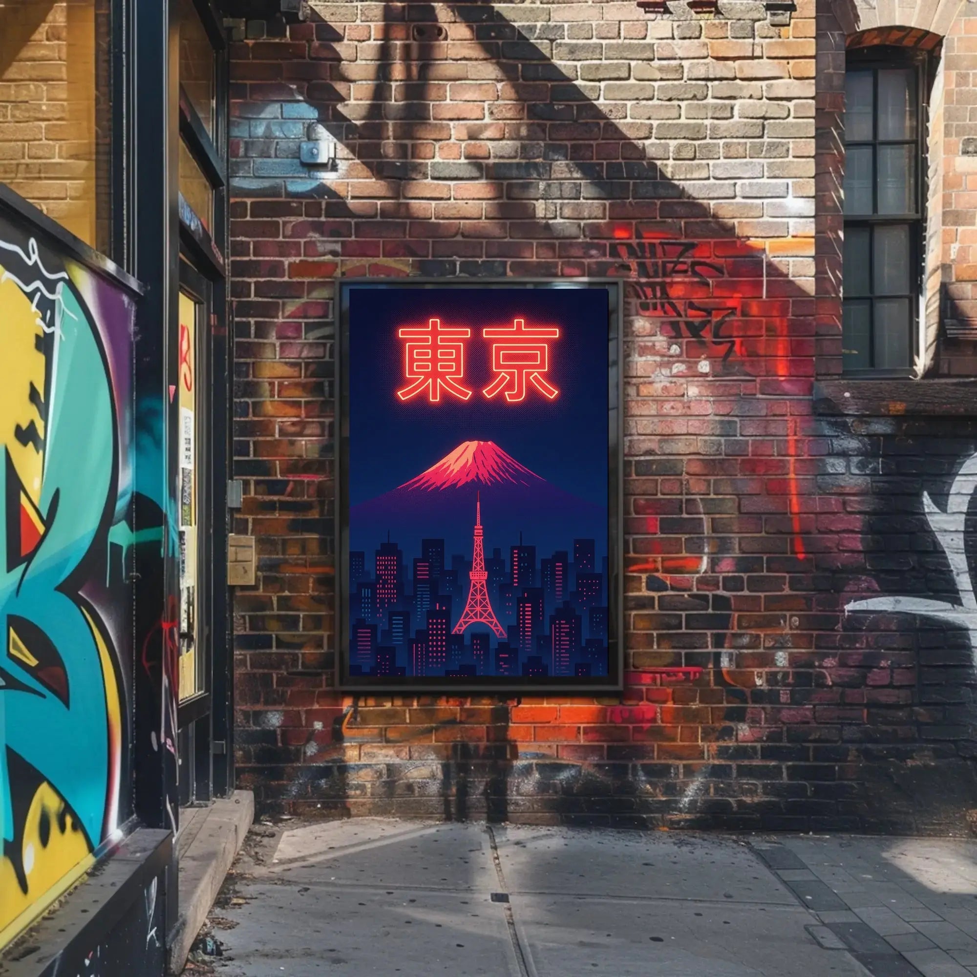 Tokyo Dreamscape: Neon City and Fuji Urban Travel Poster PosterGoat