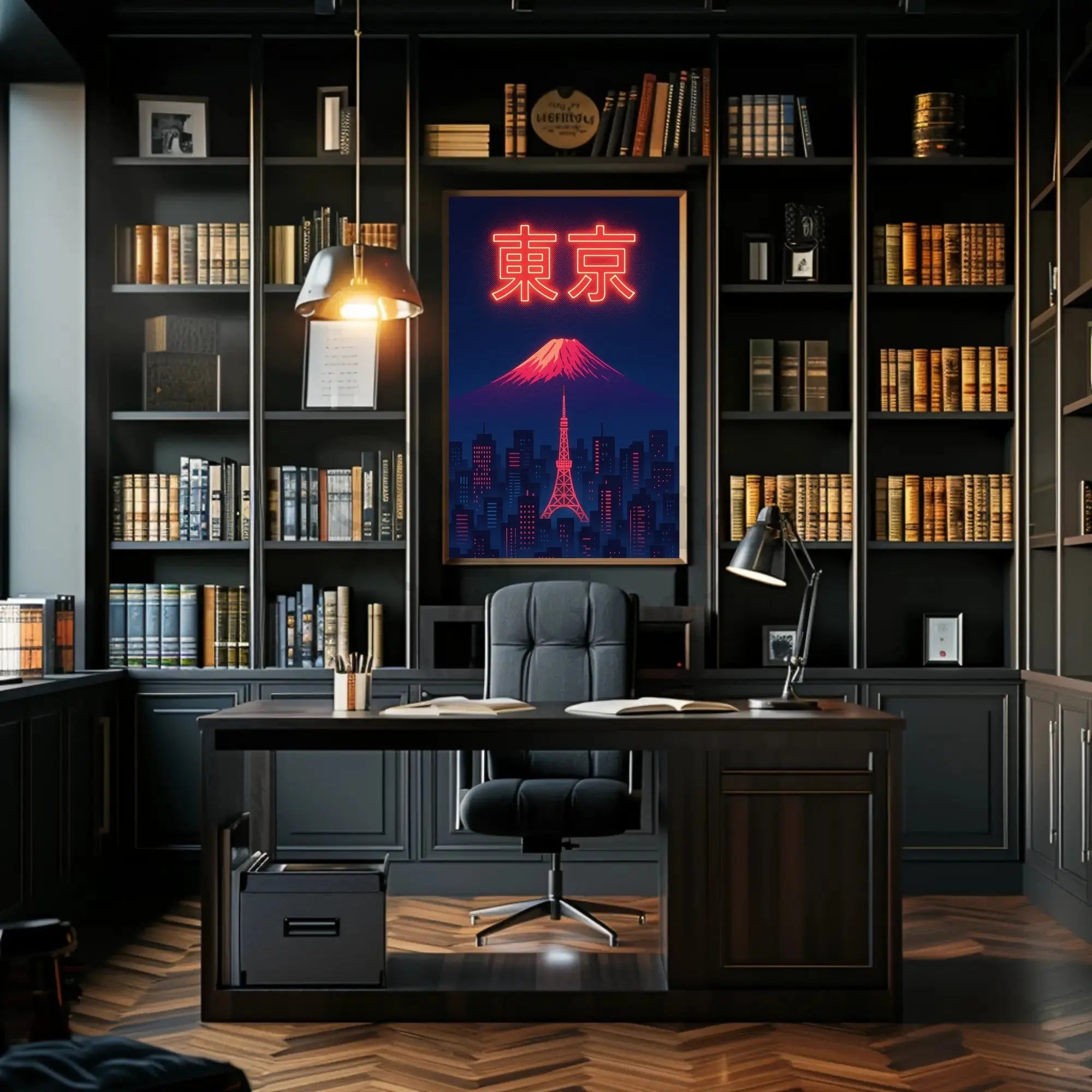 Tokyo Dreamscape: Neon City and Fuji Urban Travel Poster PosterGoat