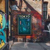 Tokyo Neon Jungle Futuristic Sci-Fi Poster PosterGoat