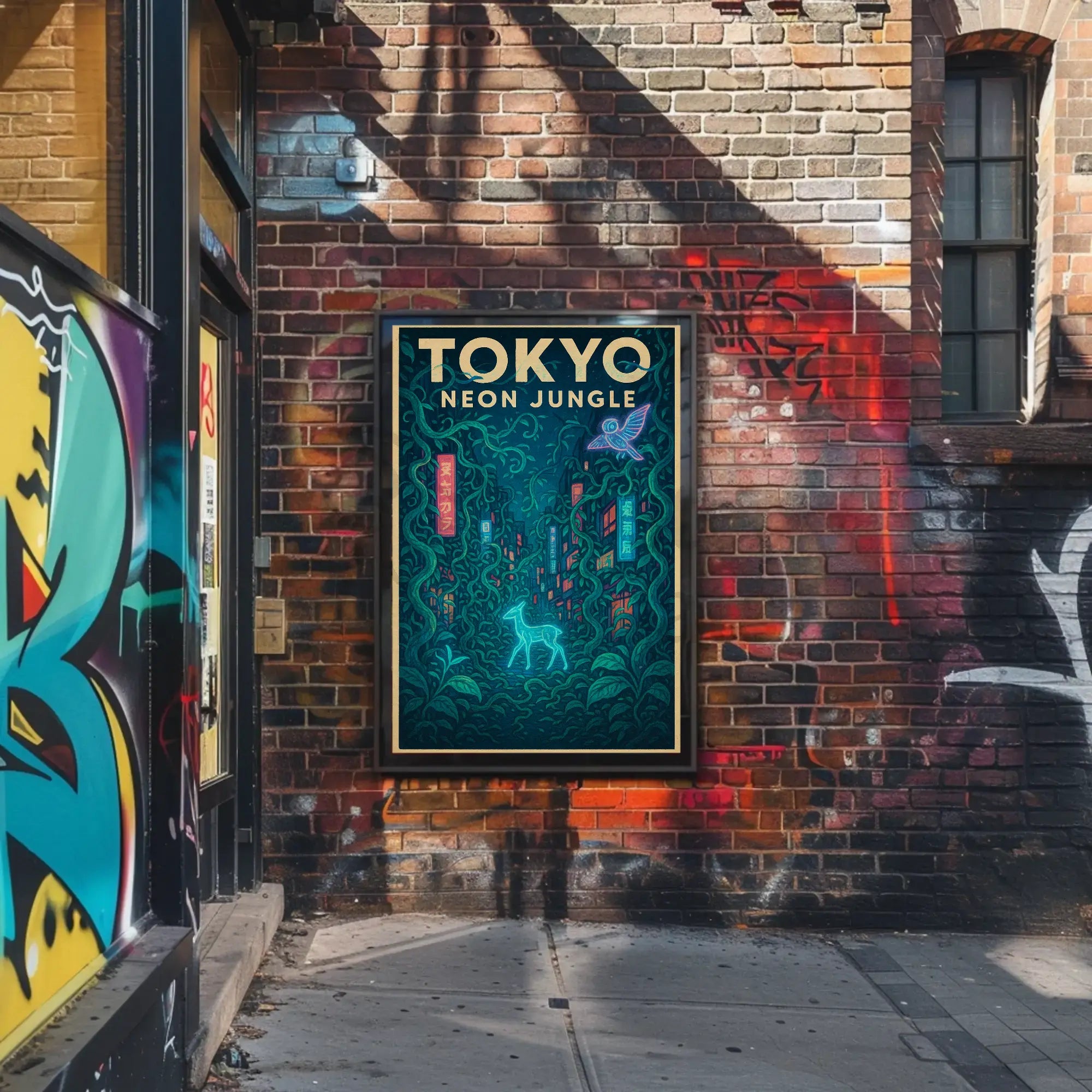 Tokyo Neon Jungle Futuristic Sci-Fi Poster PosterGoat