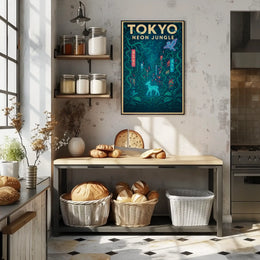 Tokyo Neon Jungle Futuristic Sci-Fi Poster PosterGoat