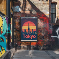 Tokyo Tower Cityscape Vintage Travel Poster PosterGoat