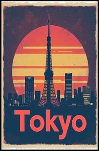 Tokyo Tower Cityscape at Dusk: Urban or Cityscape Poster PosterGoat