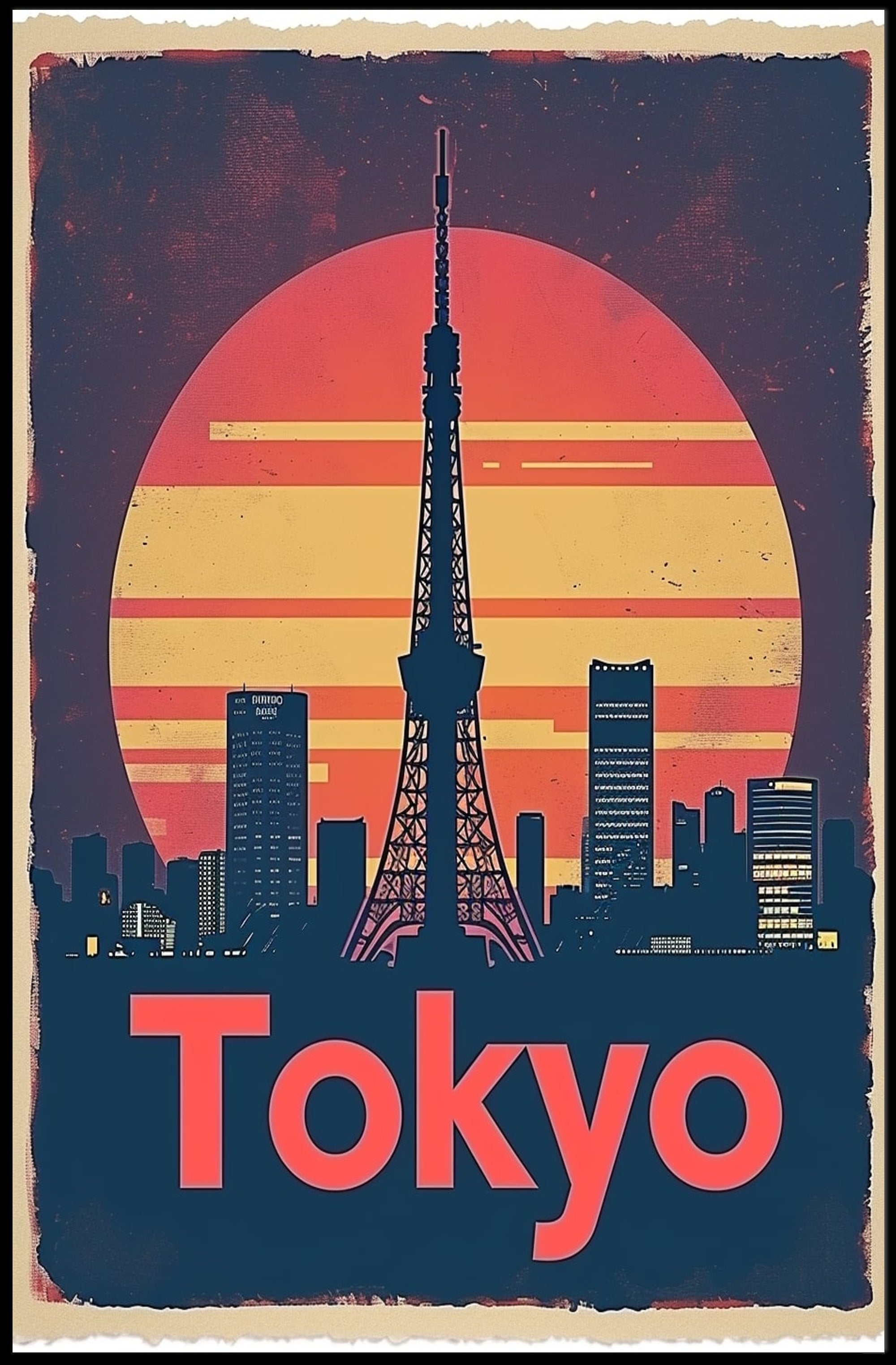 Tokyo Tower Cityscape at Dusk: Urban or Cityscape Poster PosterGoat