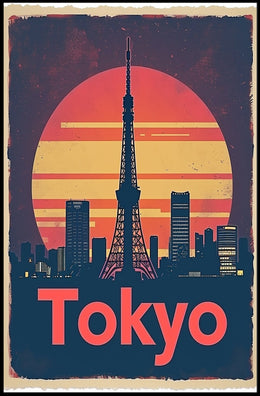 Tokyo Tower Cityscape at Dusk: Urban or Cityscape Poster PosterGoat