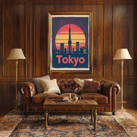 Tokyo Tower Cityscape at Dusk: Urban or Cityscape Poster PosterGoat