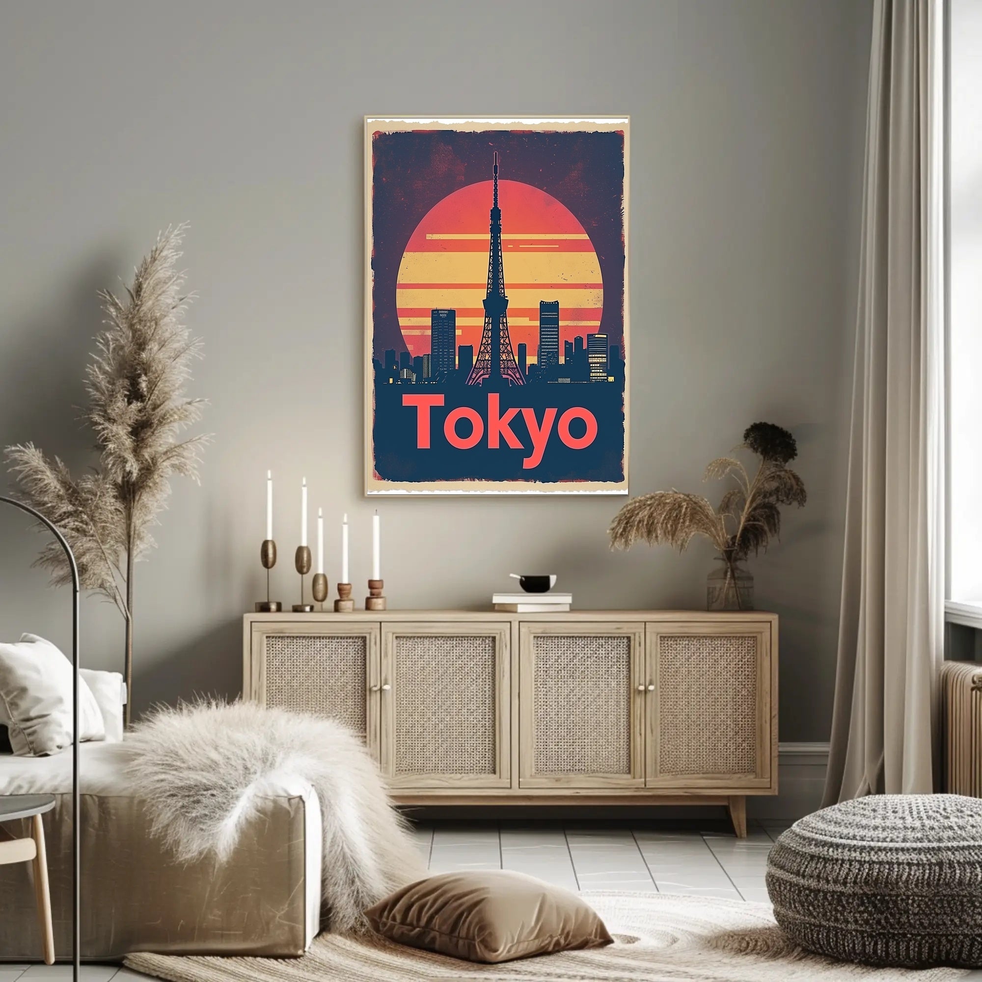 Tokyo Tower Cityscape at Dusk: Urban or Cityscape Poster PosterGoat