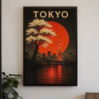 Tokyo Tower Urban Vintage Travel Poster PosterGoat