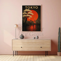 Tokyo Tower Urban Vintage Travel Poster PosterGoat