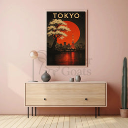 Tokyo Tower Urban Vintage Travel Poster PosterGoat