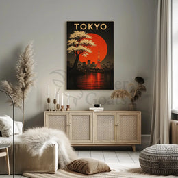 Tokyo Tower Urban Vintage Travel Poster PosterGoat