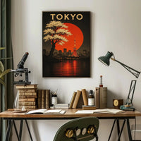 Tokyo Tower Urban Vintage Travel Poster PosterGoat