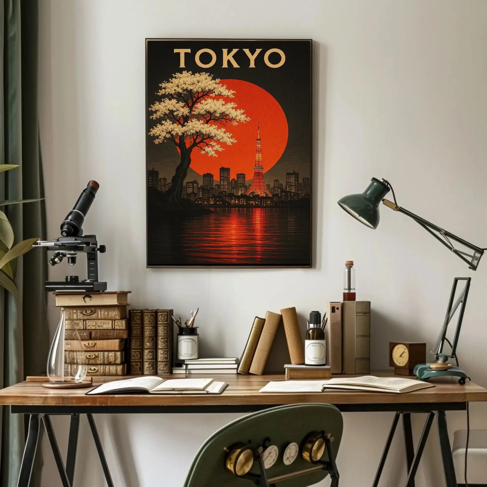 Tokyo Tower Urban Vintage Travel Poster PosterGoat