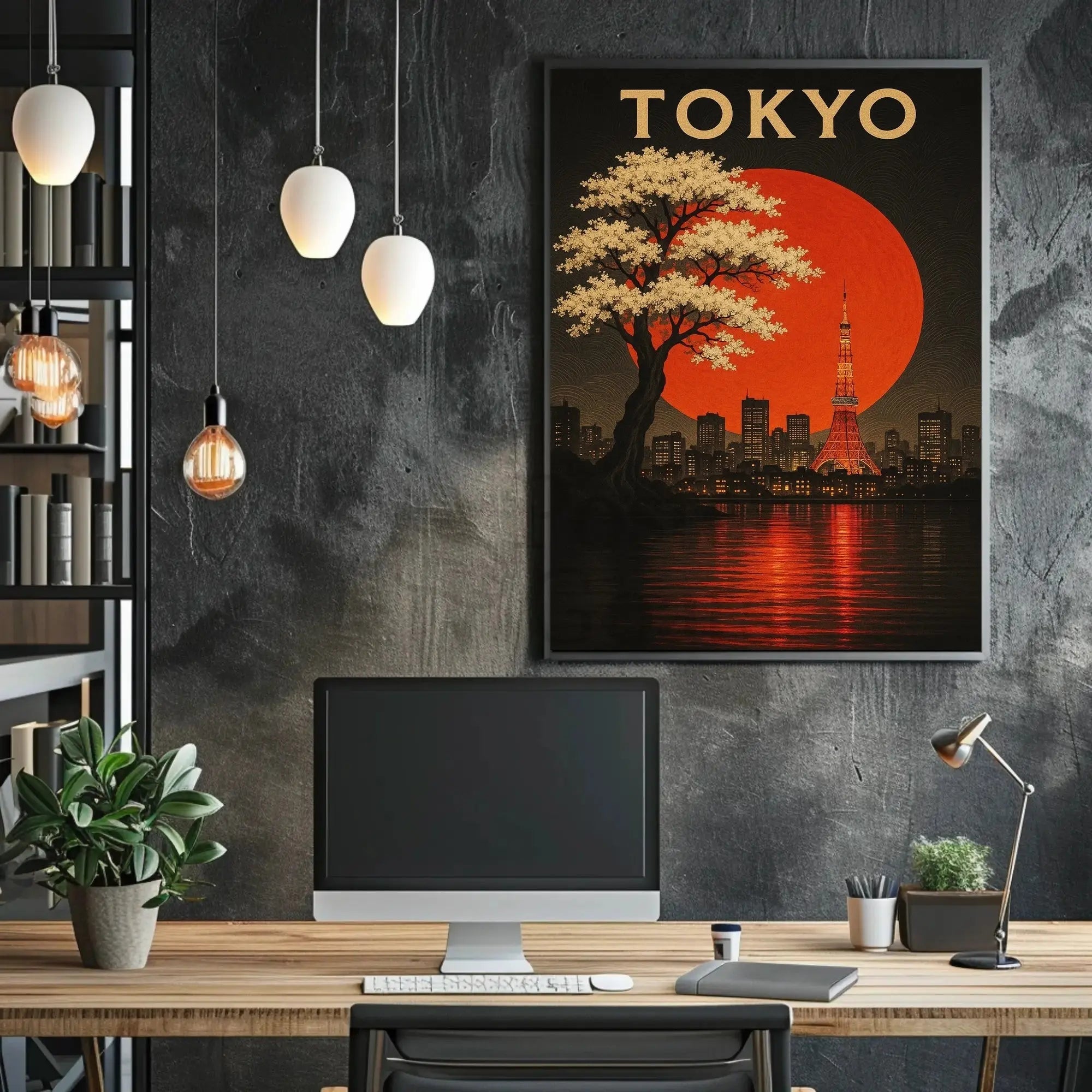 Tokyo Tower Urban Vintage Travel Poster PosterGoat